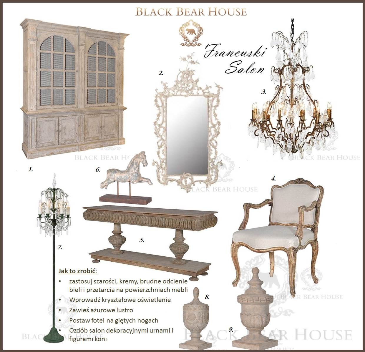 meble francuskie BLACK BEAR HOUSE
