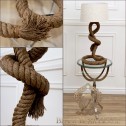 lampa stolikowa zrobiona ze sznura
