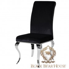 krzesło na srebrnych nogach glamour black bear house.001