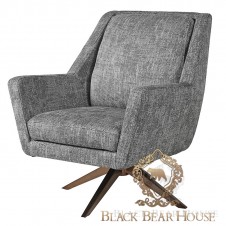 szary fotel modern classic black bear house