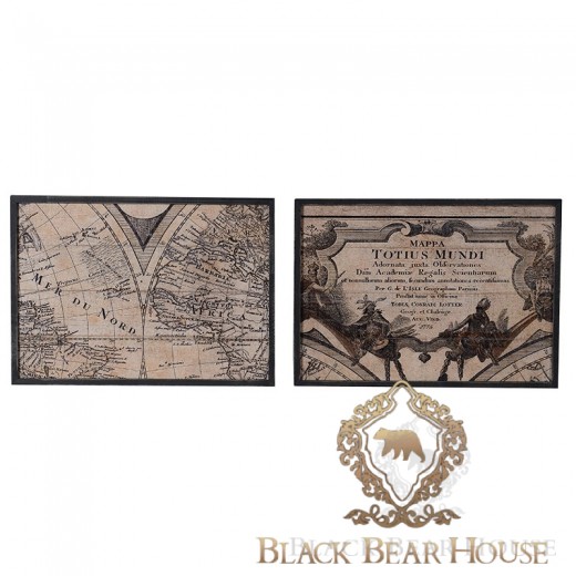 mapa świata black bear house dekoracja