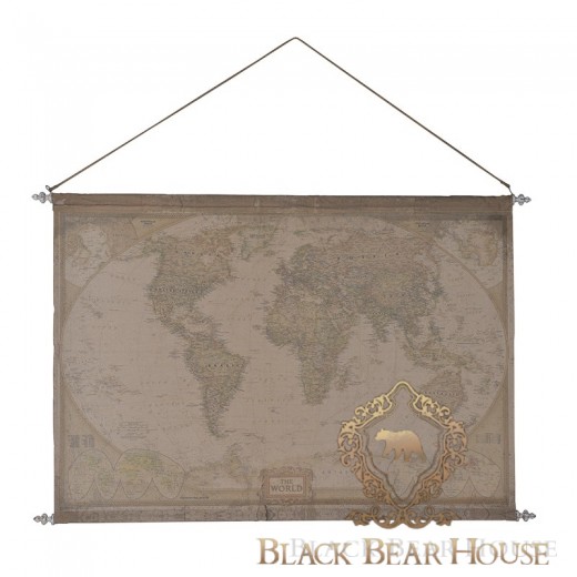 mapa świata black bear house dekoracja