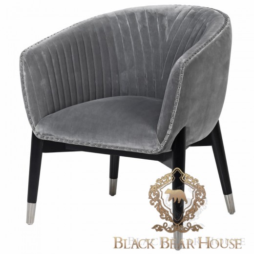 fotel szary welur modern classic blackbear house.002